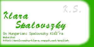 klara spalovszky business card